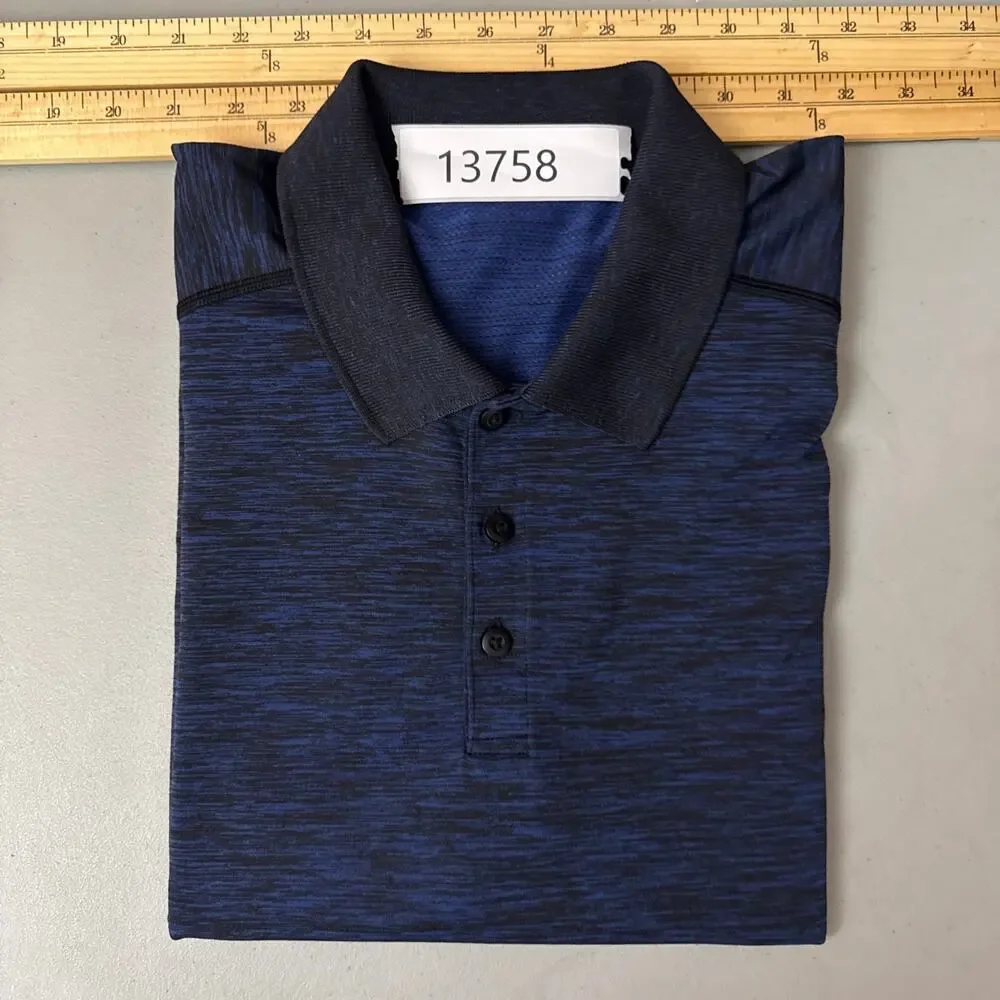 Lululemon Metal Vent Tech Polo Mens XL Blue Heathered Golf Performance